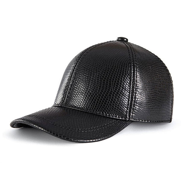 Real Leather Baseball Caps White Black Mens Hats and Caps Genuine Leather  Winter Curved Brim Snapb-ack Hat (Color : Orange, Size : Adjustable 55-58cm)