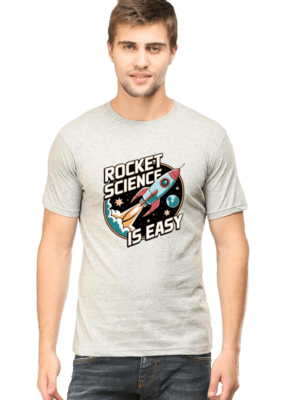 Male Round Neck Half Sleeve Classic Cotton Rocket Science T-shirt