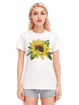 All-Over Print Women's Round Neck T-Shirt | 190GSM Cotton